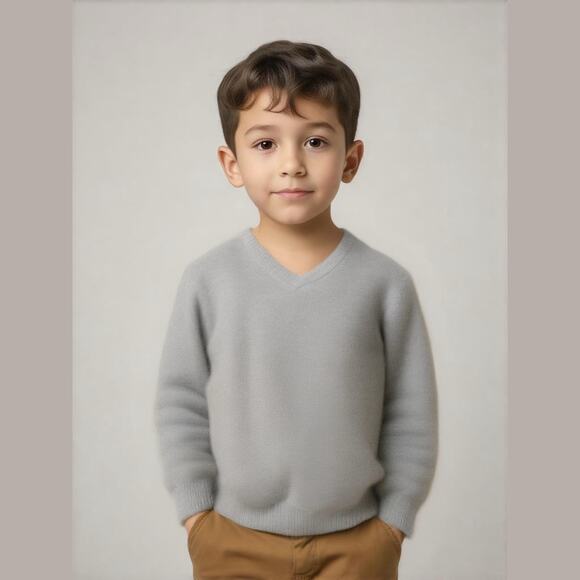 Gymboree Boys Sweater Size XS 4 Essentials Gray V-Neck Long Sleeve Solid NEW - Picture 1 of 8